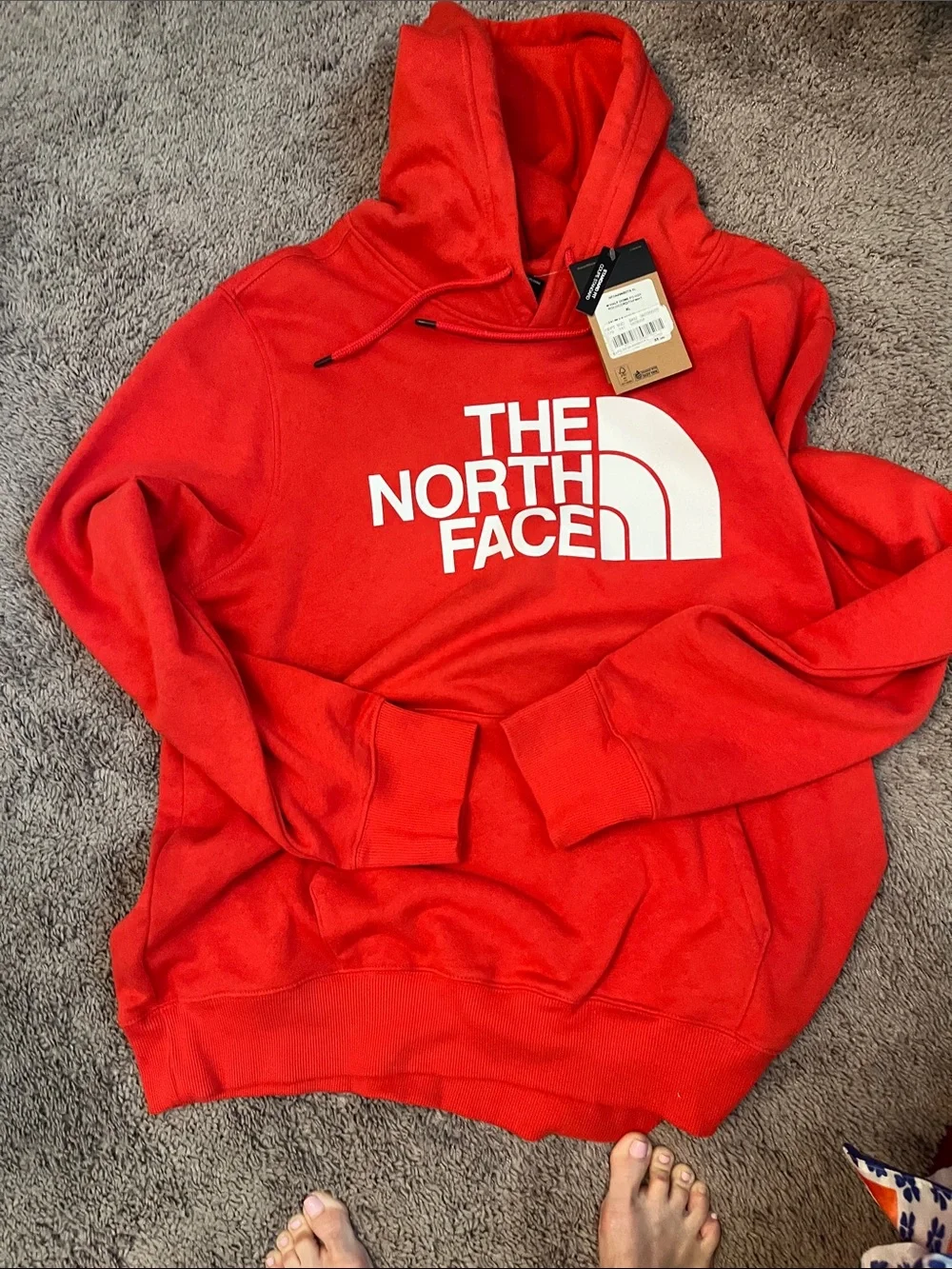 The North Face Bold Red Logo Pullover Hoodie